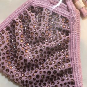 Lavender bling rhinestone face mask